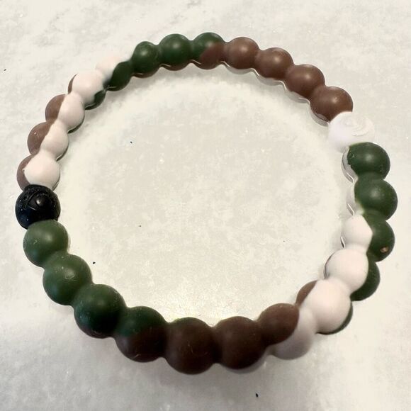 NWOT Lokai Camouflage Print World Wild Life Bangle Bracelet Green Brown OS - Picture 1 of 2
